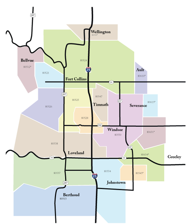 Valpak Selections Mailing Map northern Colorado